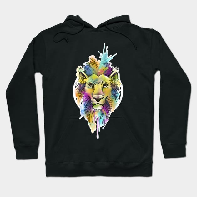 watercolor lion Hoodie by elywick